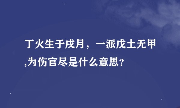 丁火生于戌月，一派戊土无甲,为伤官尽是什么意思？