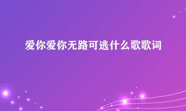 爱你爱你无路可逃什么歌歌词