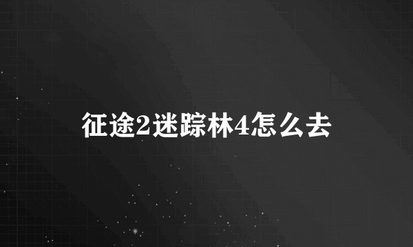 征途2迷踪林4怎么去