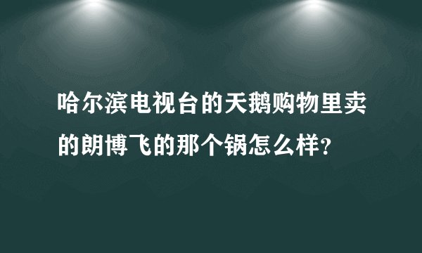 哈尔滨电视台的天鹅购物里卖的朗博飞的那个锅怎么样？