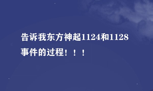 告诉我东方神起1124和1128事件的过程!!!