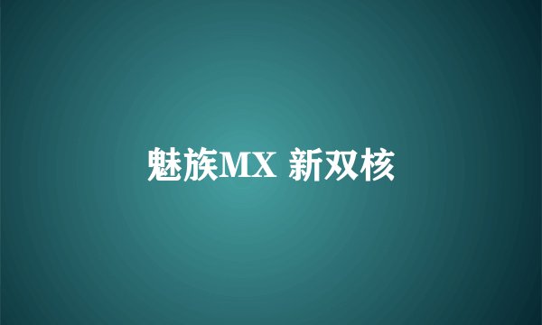 魅族MX 新双核