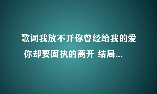 歌词我放不开你曾经给我的爱 你却要固执的离开 结局不过是一场意外