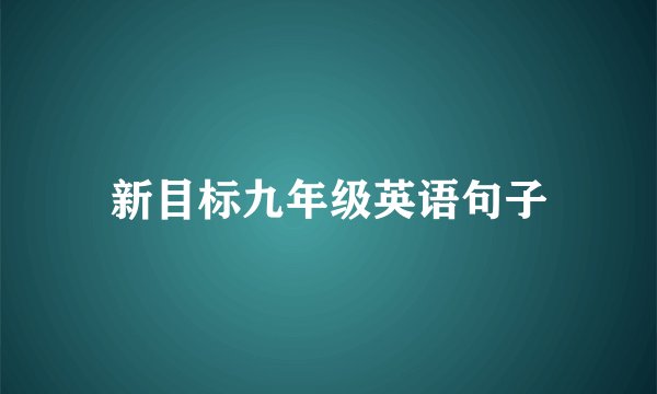 新目标九年级英语句子