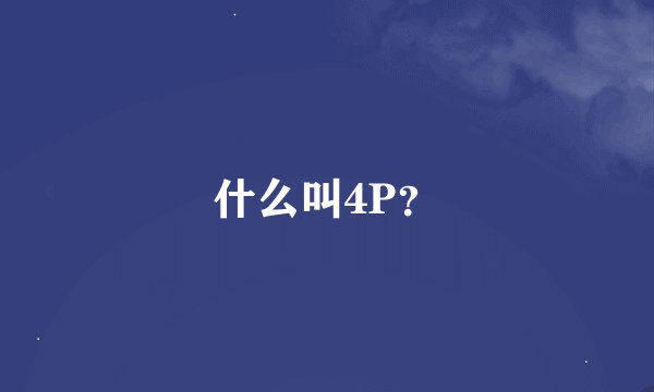 什么叫4P？