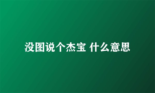 没图说个杰宝 什么意思