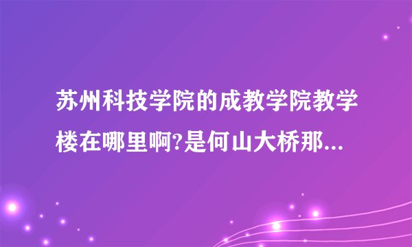 苏州科技学院的成教学院教学楼在哪里啊?是何山大桥那的科技大学里吗?