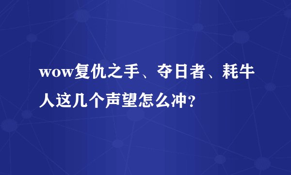 wow复仇之手、夺日者、耗牛人这几个声望怎么冲？