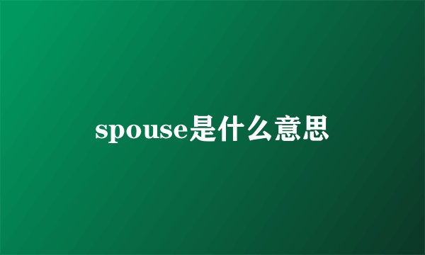 spouse是什么意思