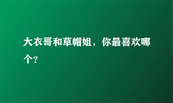 大衣哥和草帽姐，你最喜欢哪个？