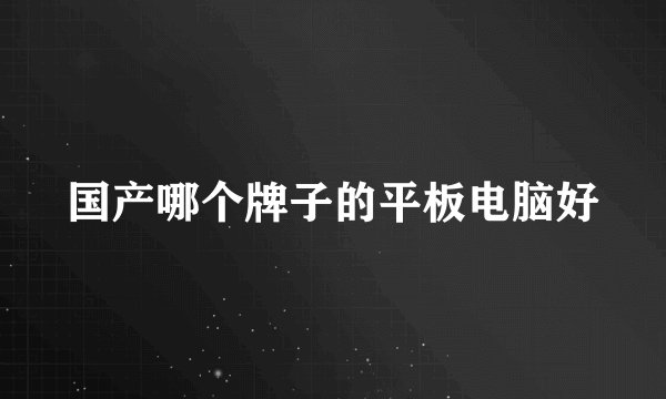 国产哪个牌子的平板电脑好