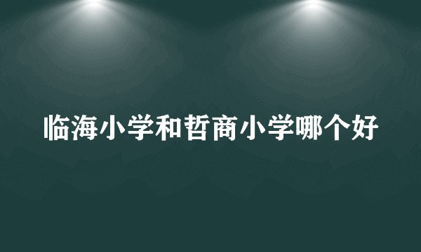 临海小学和哲商小学哪个好