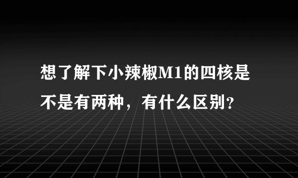 想了解下小辣椒M1的四核是不是有两种，有什么区别？