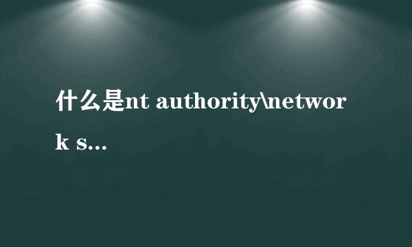什么是nt authority\network service?