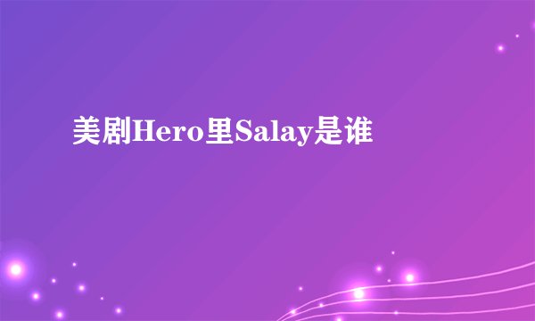 美剧Hero里Salay是谁