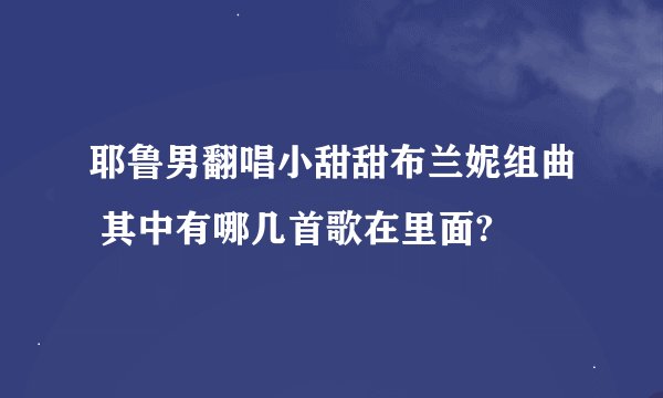 耶鲁男翻唱小甜甜布兰妮组曲 其中有哪几首歌在里面?