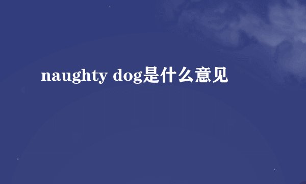 naughty dog是什么意见