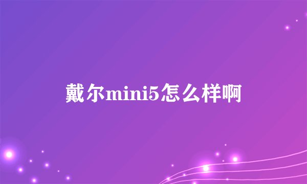 戴尔mini5怎么样啊