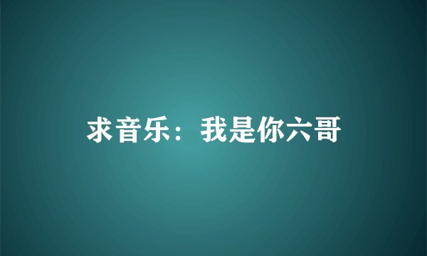 求音乐：我是你六哥