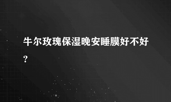 牛尔玫瑰保湿晚安睡膜好不好？