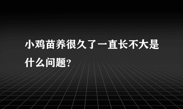 小鸡苗养很久了一直长不大是什么问题？