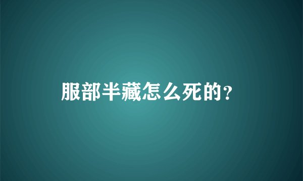 服部半藏怎么死的？