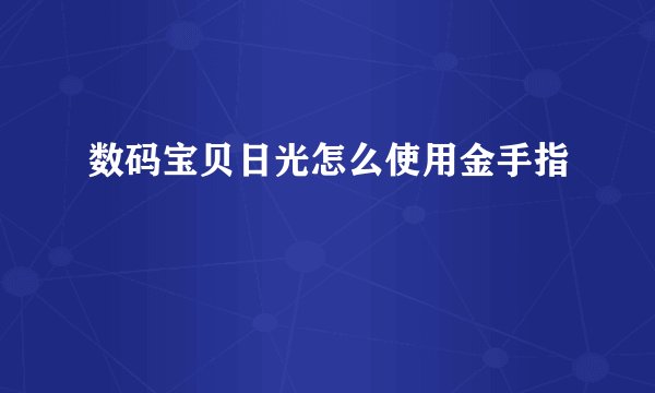 数码宝贝日光怎么使用金手指
