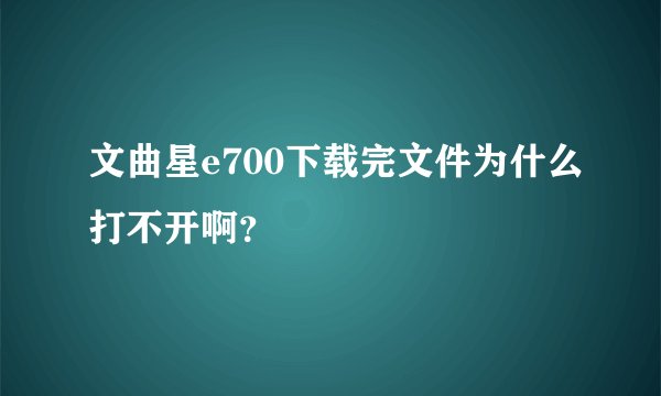 文曲星e700下载完文件为什么打不开啊？