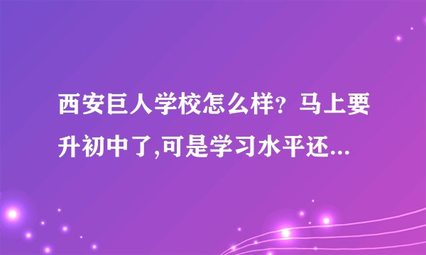西安巨人学校怎么样？马上要升初中了,可是学习水平还很差,我该找什么样的培训机构还是找家教？