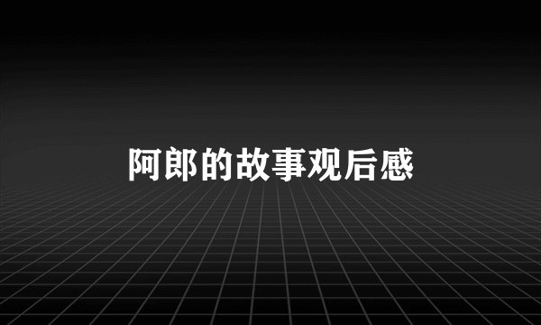 阿郎的故事观后感