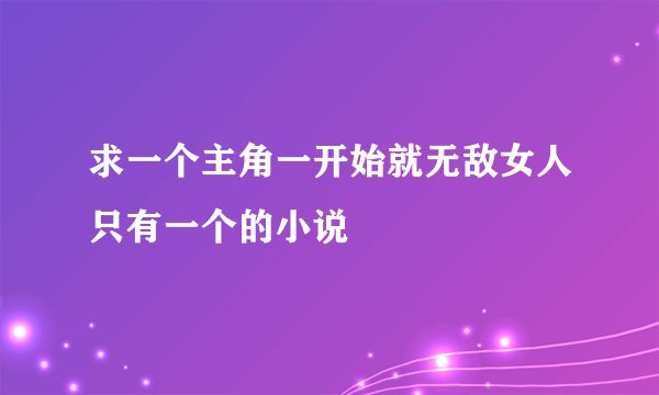 求一个主角一开始就无敌女人只有一个的小说