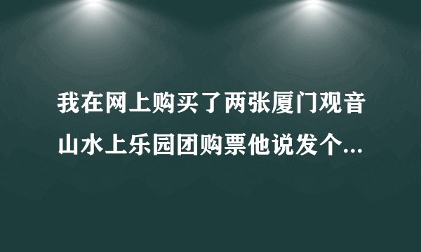 我在网上购买了两张厦门观音山水上乐园团购票他说发个代码给我就行了真的可以吗?