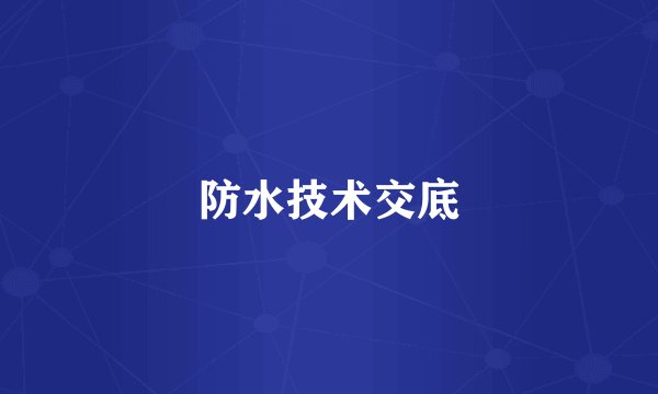 防水技术交底