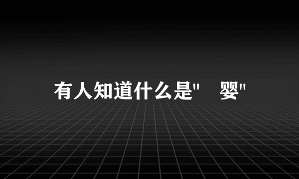 有人知道什么是