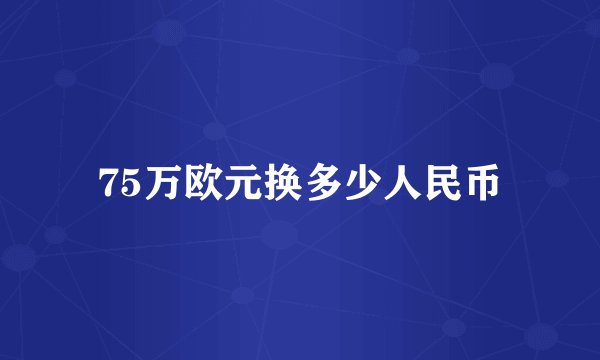 75万欧元换多少人民币