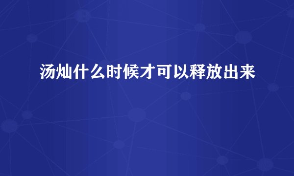 汤灿什么时候才可以释放出来