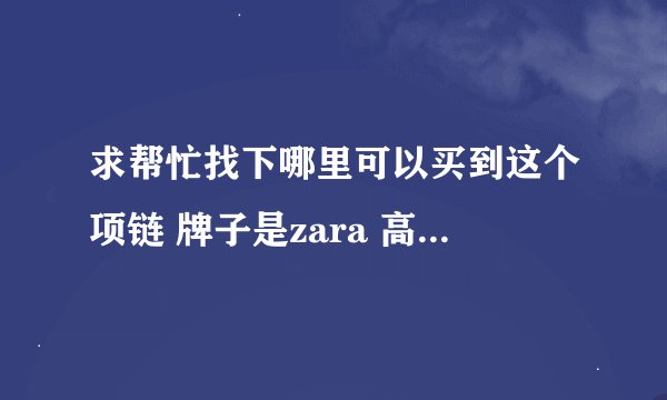 求帮忙找下哪里可以买到这个项链 牌子是zara 高分悬赏 没找到的不要乱答