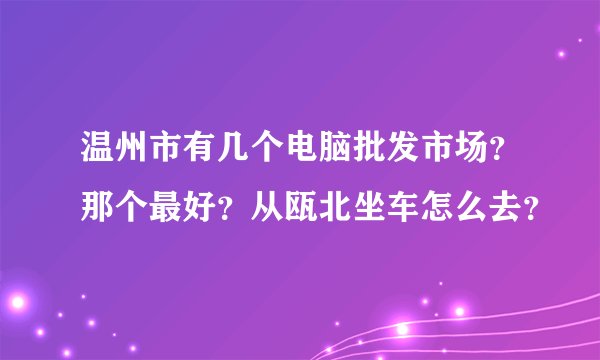 温州市有几个电脑批发市场？那个最好？从瓯北坐车怎么去？