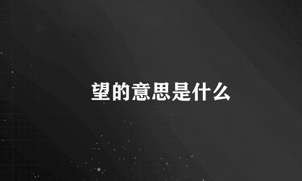 瞭望的意思是什么