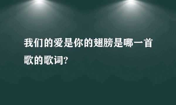我们的爱是你的翅膀是哪一首歌的歌词?