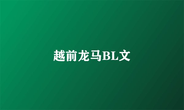 越前龙马BL文