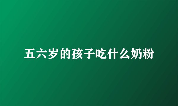 五六岁的孩子吃什么奶粉
