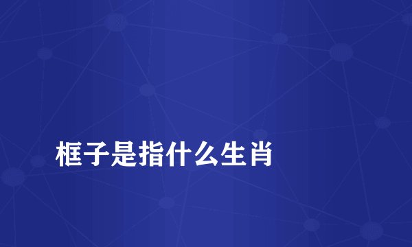 
框子是指什么生肖

