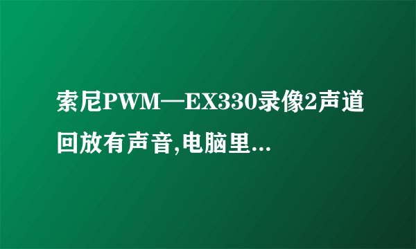 索尼PWM—EX330录像2声道回放有声音,电脑里没有声音