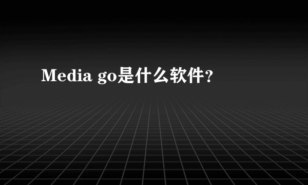 Media go是什么软件？
