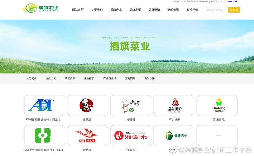 插旗菜业合作伙伴有谁插旗菜业315被曝光