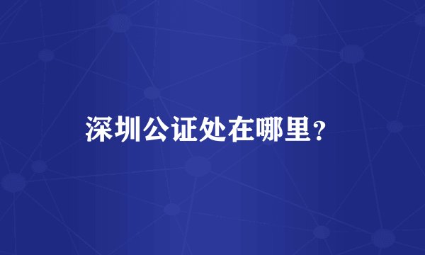 深圳公证处在哪里？