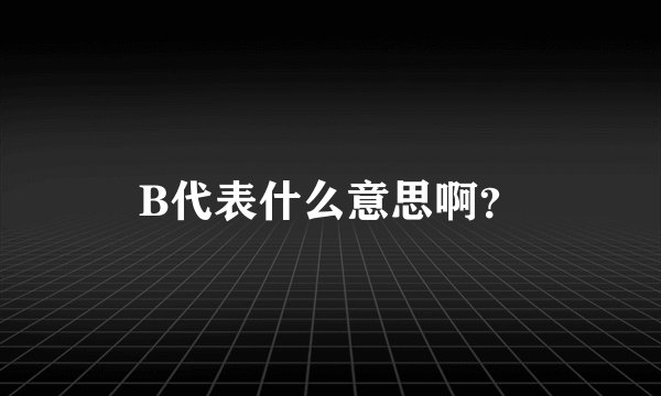B代表什么意思啊？