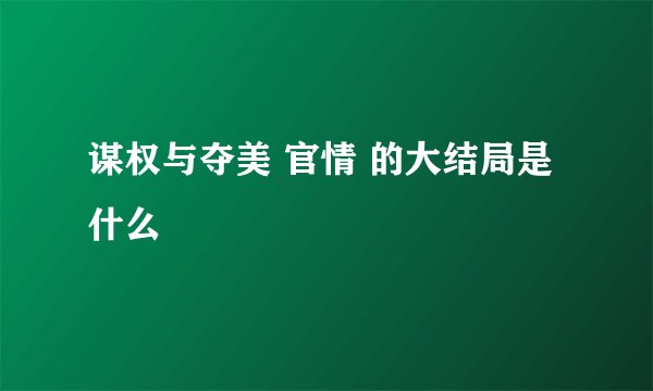 谋权与夺美 官情 的大结局是什么
