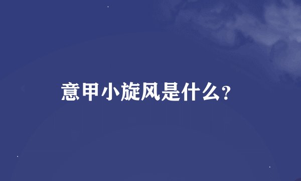 意甲小旋风是什么？